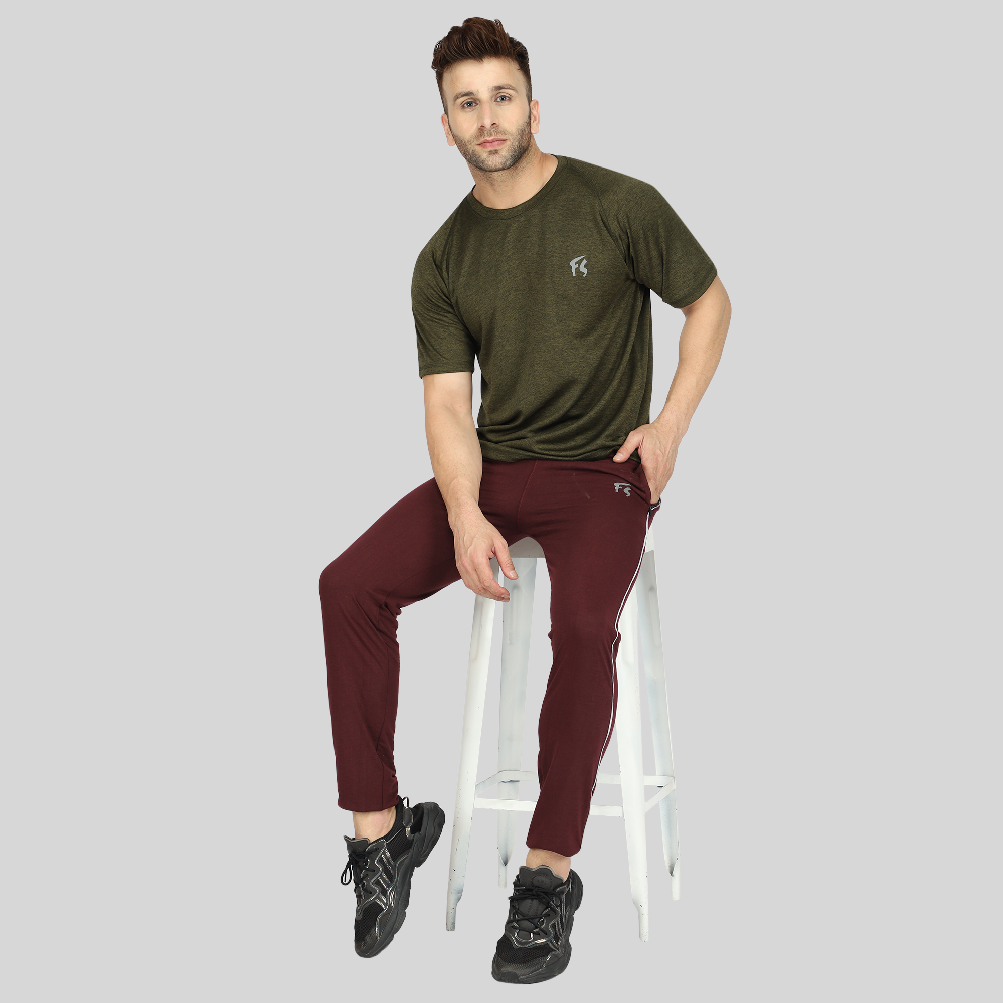 Buy Burgundy Track Pants for Men by MANIAC Online | Ajio.com